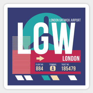 London (LGW) Airport Code Baggage Tag E Magnet